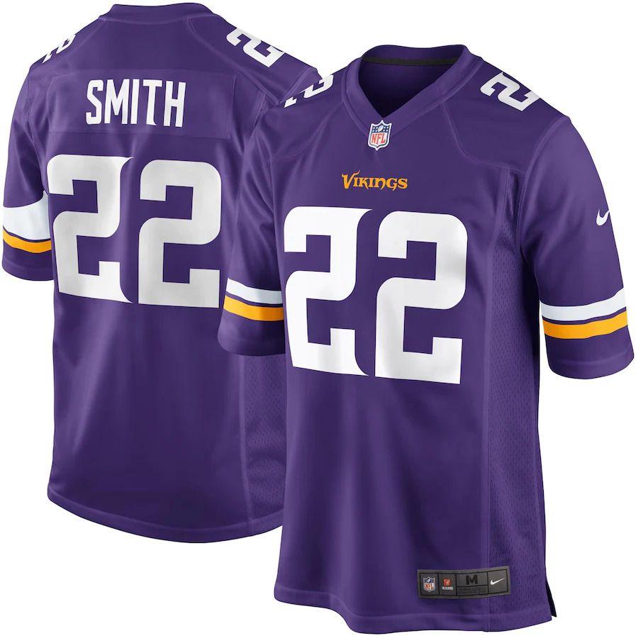 Men Minnesota Vikings 22 Harrison Smith Nike Purple Game Player NFL Jersey